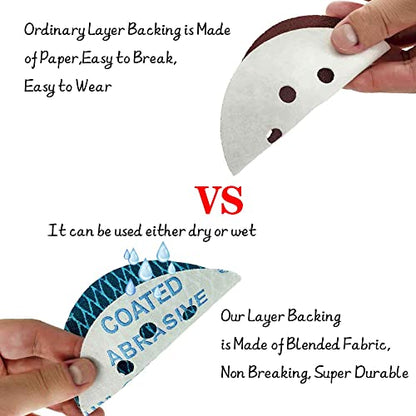 Fish Scale 5 Inch 8 Hole Sanding Disc Hook and Loop 70 PCS Blue - style: 5 inch Mixing grit