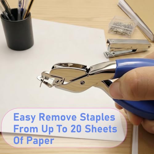 2PCS Staple Remover Staple Puller Remover for Home School Office,Quick and Comfort (Blue) - color: Blue