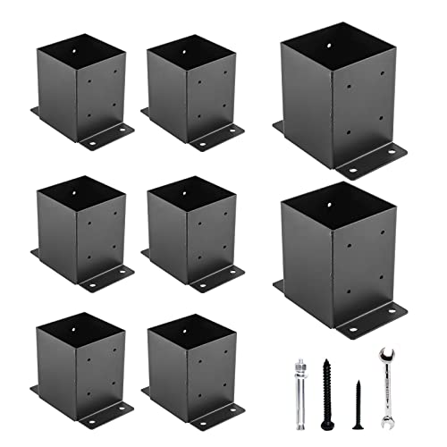4x4 Post Base 8PCS,Post Brackets(Inner Size 3.6"x3.6") - size: 4''X4''