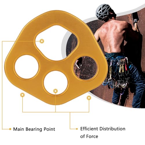 Rigging Plate 30KN Aluminum Force Divider Plate Bear Anchor for Dance Yoga - color: Black