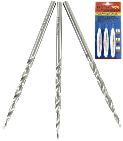 FTG USA 3 Pk #4 (7/64") HSS M2 Tapered Replacement Bits for TCT Countersink - size: #4 (7/64"), style: Standard Flute 3-Pack