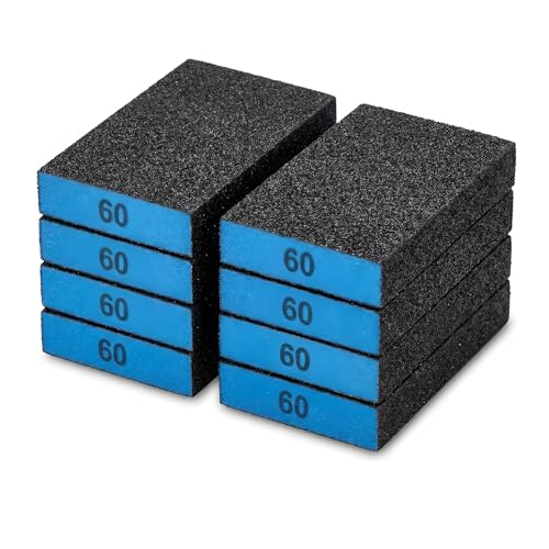 8 Pack Sanding Sponge Blocks,60 Grit Cuttable Washable Reusable Wet Dry Sanding Blocks for Drywall, Wall, Metal, Wood Furniture, Woodworking, Home Renovation - color: 60 Grit