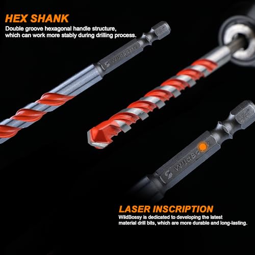 Concrete Drill Bits, 5/32" Hex Shank Masonry Bits, 10PCS - size: 5/32"