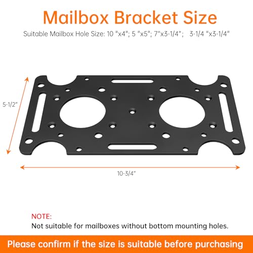 Mailbox Mounting Bracket, Plate for Post Mount Mailboxes - color: Mounting Bracket