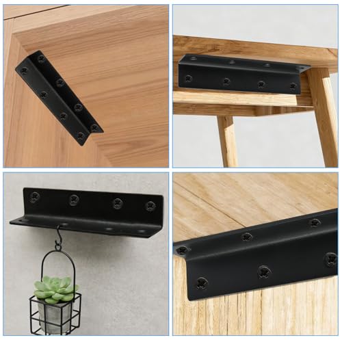 4 Pcs Corner Brace Angle Bracket, 5.5"x 1", Black - size: black,5.5"x 1"