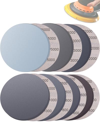 Elechiakan 70PCS 6 Inch Wet Dry Sanding Discs, Hook and Loop Sandpaper