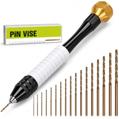Pin Vise Hand Drill Manual with Micro Drill Bits, Jewelry Drill for Resin - style: Core – 18 Bits