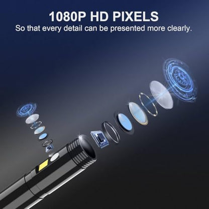 Dual Lens Borescope Camera with 32GB Card, 5-Inch IPS Screen, 16.4FT Cable, - style: 16.4FT Dual Lens 5''