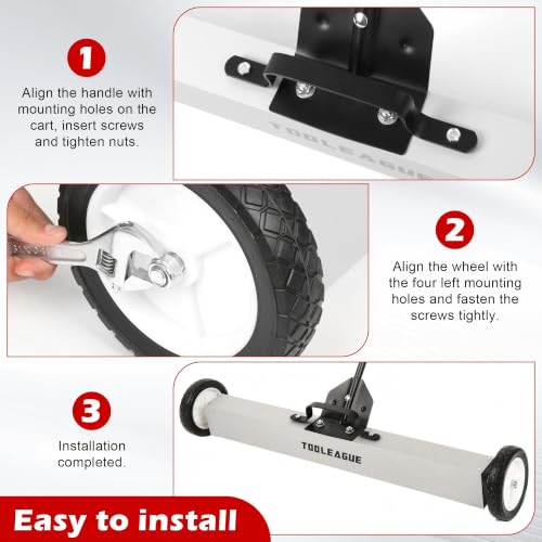 36" Rolling Magnetic Sweeper with Wheels, 55LB, 3Pcs Magnet Sweeper Set - size: 36-inch（55LBS)