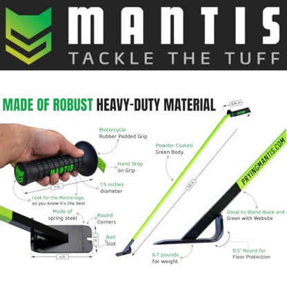 Mantis - Large Pry Bar | Ergonomic Designed Pry Bar for Quick Easy Removal of Carpet Tack Strips, Underlayment, and Sheet Vinyl, While Standing on Your Feet.