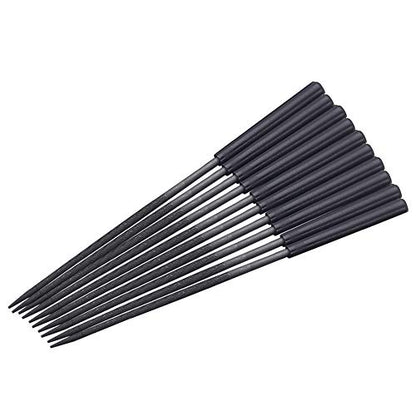 Utoolmart Carbon Steel Needle File, 10-Pieces Mini Steel Needle File Set, 3mm x 140mm Round Files Tools with Plastic Handle, for Metal Glass Stone with Fine Sanding - size: 140mm