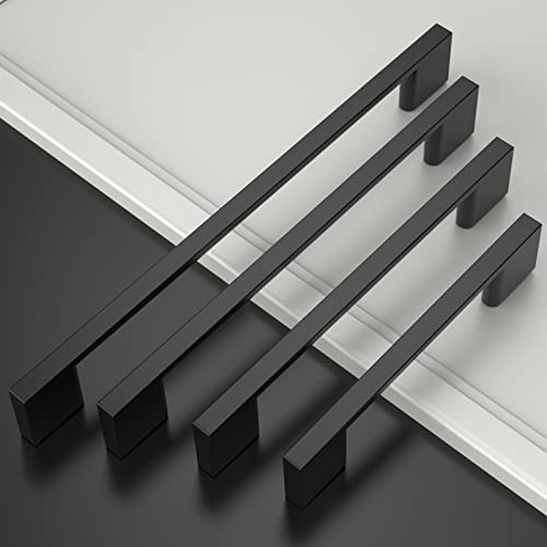 Amerdeco 10 Pack Matte Black Cabinet Pulls 7.5" - color: Matte Black, size: 7.5" hole center