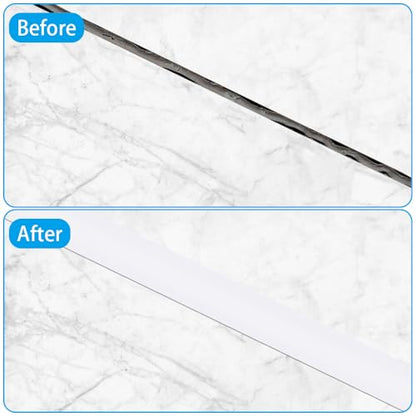 8Ft X 3in Wide Floor Transition Strip, White Self Adhesive Vinyl Threshold Strip for Floor Gaps - color: White