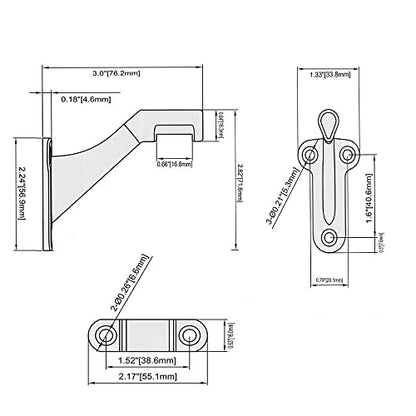 HOME MASTER HARDWARE Handrail Bracket for Stairs, Satin Nickel, 3 Pack - color: Satin Nickel, size: 3 Pack