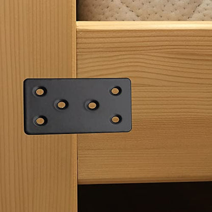 4 PCS Mending Plate Flat Bracket 100x50 mm Heavy Duty Metal Brace Steel Straight Brackets Repair Plate Fixing Bracket for Wood Shelf Cabinet Furniture