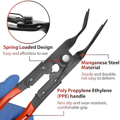 Keze 3 Pcs Auto Clip Pliers Set and Fastener Remover Tool - color: Red-Auto Clip Pliers Set