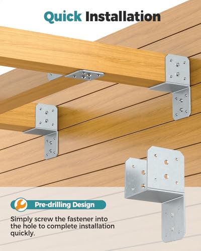4x4 Pergola Post & Joist Anchor Bracket Kit Galvanized 4-Pack - color: Galvanized-4 Pcs