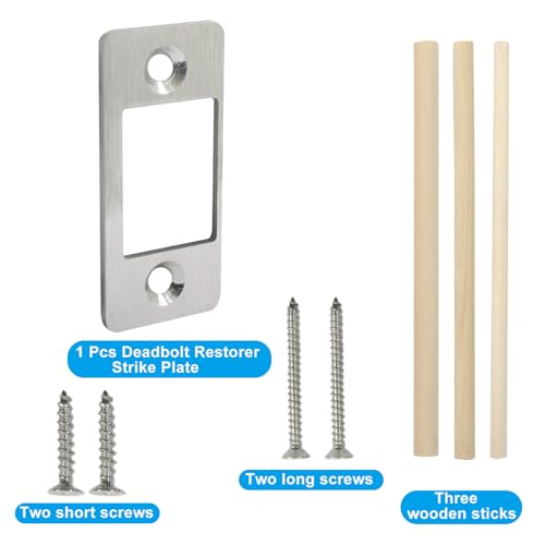 Deadbolt Restorer Strike Plate, Silver, 1 Pack - color: Silver
