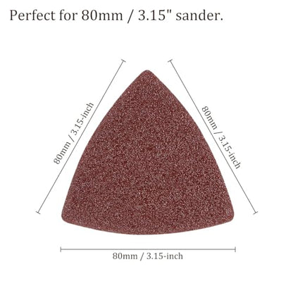 30pcs Mouse Sander Detail Sandpaper 40Grit 3-1/8" Triangle - size: 40 grit