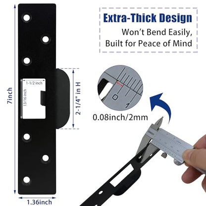 7 Inch Extra Long Door Strike Plate, Heavy Duty Metal Frame Repair Plate