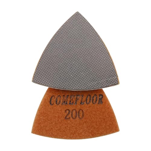 Triangular Diamond Polishing Pads for Corner Edge, Electroplated Sanding Pads for Oscillating Multi-Tools, 3’’(80mm), Grit 200, 4PCS - style: 200#
