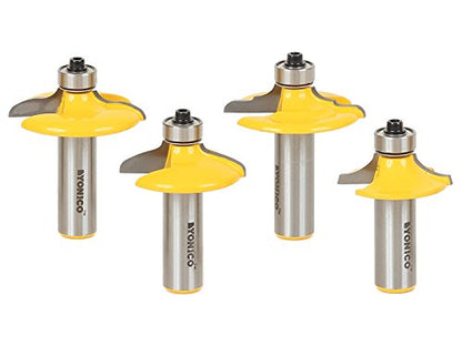 YONICO Cabinet Door Edge Router Bits Set 4 Bit 1/2-Inch Shank 12401 - style: 4 Bit Set - 1/2" Shank
