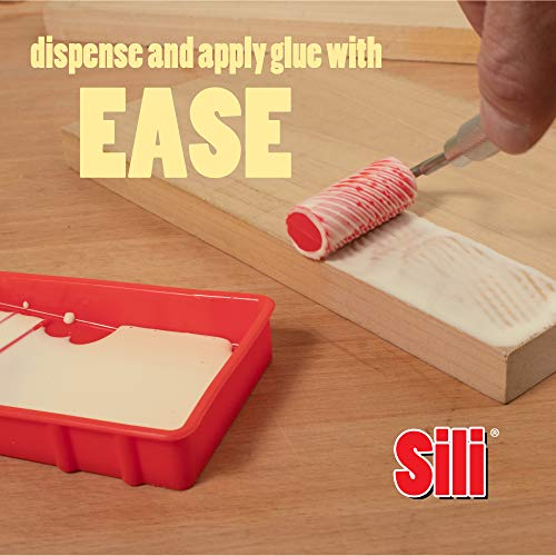 Sili Non-Stick Wood Glue Brush Applicator Kit & Sili Glue Roller with Silicone Application Tray