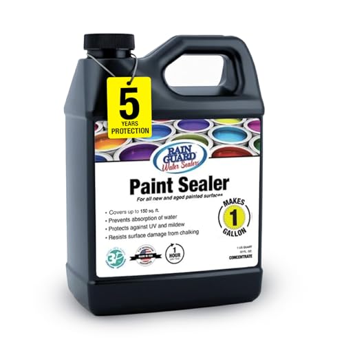 Rain Guard Water Sealers SP-9001 Paint Sealer Concentrate Makes 1 Gallon - Clear Semi-Satin Finish - Water Repellent Protection for All Painted Surfaces - Water-Based Silane/Siloxane Acrylic - size: 32 fl oz (Makes 1 Gallon)