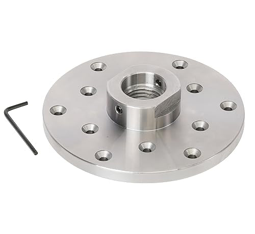 6" Wood Lathe Steel Faceplate, 1-1/4”x8TPI Spindle Thread Woodworking Machine Chuck Face Plate
