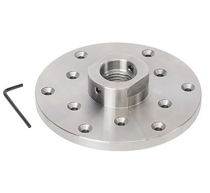 6" Wood Lathe Steel Faceplate, 1-1/4”x8TPI Spindle Thread Woodworking Machine Chuck Face Plate
