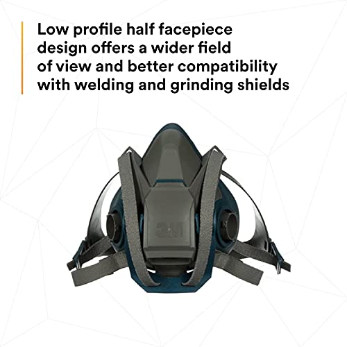 3M Rugged Comfort Quick Latch Half Facepiece Reusable Respirator - size: 1 Count (Pack of 1), style: Medium