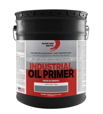 Diamond Brite Industrial Oil Alkyd Primer, Gray, 5 Gallons, 32900-5 - color: Gray Primer, size: 640 Fl Oz (Pack of 1)