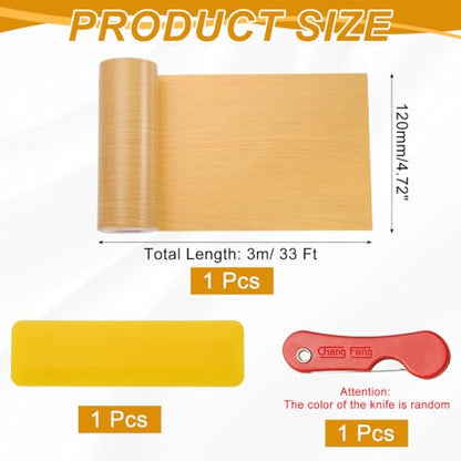 uxcell Wood Grain Repair Tape,4.7" x33ft Grain Repair Patch,Fancy Oak - color: Fancy Oak, size: 4.7 Inch x 33 ft