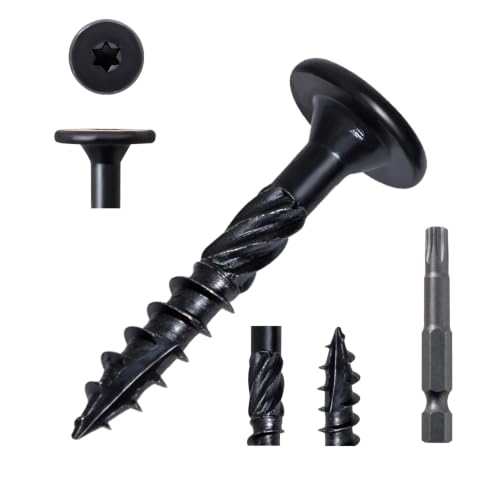 LIONMAX Structural Wood Lag Screws #14 x 1-1/2 Inch, 50PCS, Black - size: #14 x 1-1/2"