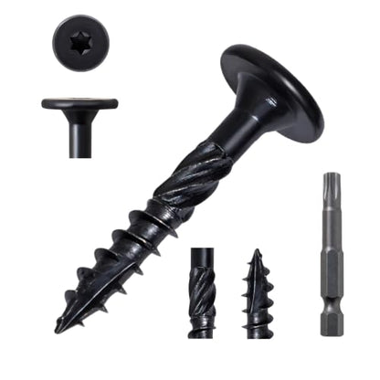 LIONMAX Structural Wood Lag Screws #14 x 1-1/2 Inch, 50PCS, Black - size: #14 x 1-1/2"