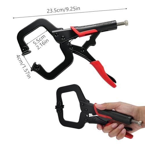 9 Inch C Clamp Locking Pliers, Heavy Duty Vise Grip with Adjustable Swivel Pad Metal Face Clamps for Woodworking Welding or Repairs (2pcs) - size: 9 Inch 2pcs