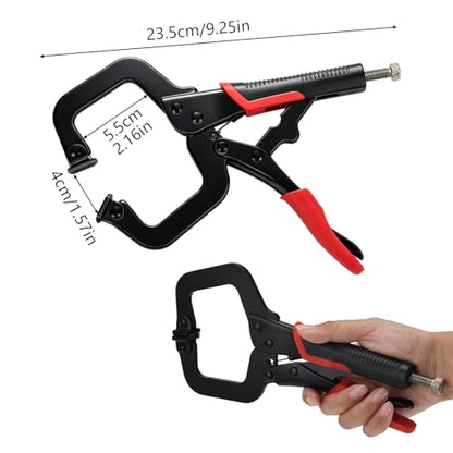 9 Inch C Clamp Locking Pliers, Heavy Duty Vise Grip with Adjustable Swivel Pad Metal Face Clamps for Woodworking Welding or Repairs (2pcs) - size: 9 Inch 2pcs