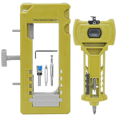 Door Hinge and Latch Installation Kit, Adjustable Mortiser Template