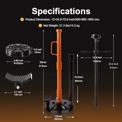 Underhoist Jack Stand, 1 Ton Support Stand with 2 Replaceable Saddles
