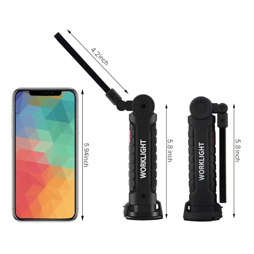 LHOTSE Rechargeable LED Work Light/Flashlight for Mechanic(4 Pack) - color: Black 4 Pack