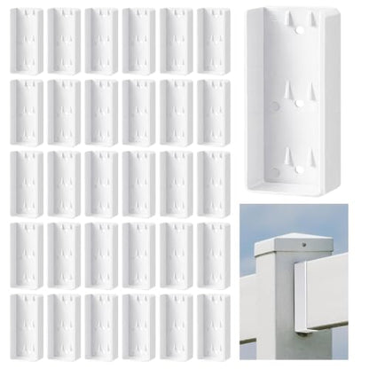 Nuanchu 20 Pcs Vinyl Fence Brackets, 2'' X 6'' - size: 2" x 6"