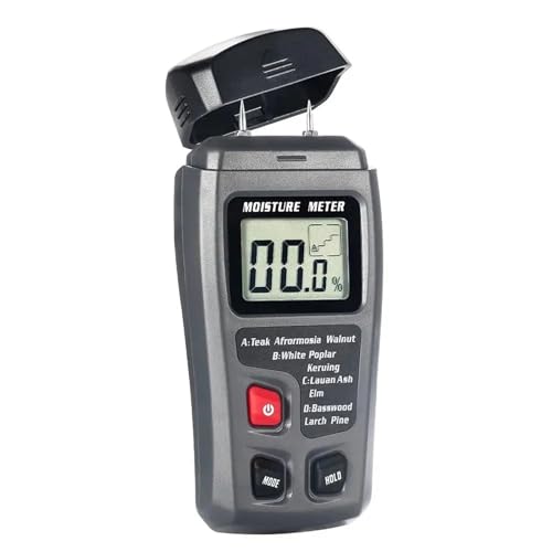 Digital Wood Moisture Meter Timber Damp Tester Handheld Hygrometer Lumber Detector EMT01 with HD LCD Display