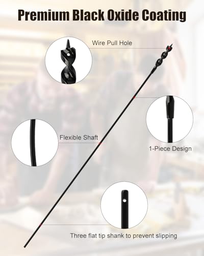 3/4 Inch x 54 Inch Flexible Drill Bit for Wire Pulling - size: 54", style: 3/4"