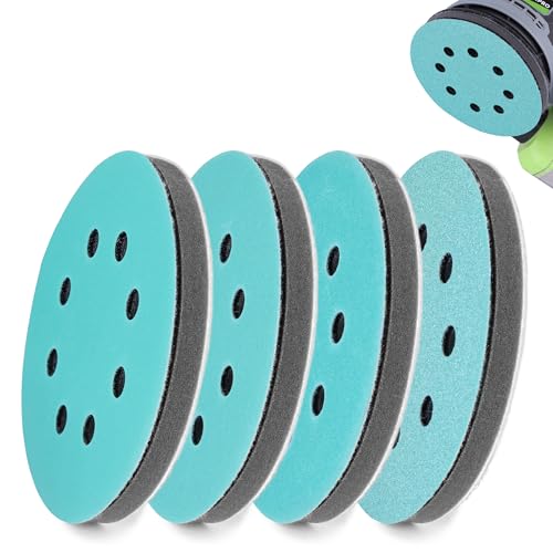 WORKPRO 5 Inch Orbital Sander Pads 4 Foam 8 Discs 80-320 Grit - style: 4 Pads + 8 Sandpapers