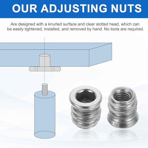 MECCANIXITY 4Pcs Threaded Inserts Nuts, M6x12mm Hex Socket Drive Nut Inserts for Wood - 304 Stainless Steel Screws Furniture Screw in Nuts Bolt Fastener Connector Wood - size: M6x12mm