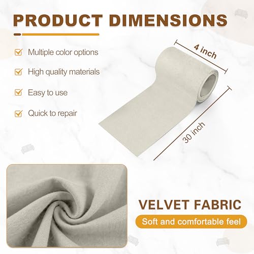 Velvet Repair Patch, Self-Adhesive Flannel Fabric Patch, Multi Colors, Microfiber Patch，Can be Used to Patch Sofas, Car Seats, Handbags, Jacket Holes and Tears (Grayish White) - color: Light Gray, size: 4" x 30"-2 ROLLS