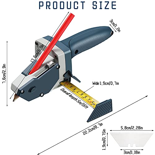 Honoson Gypsum Board Cutter with Tape Measure, Pencil and 5 Blades