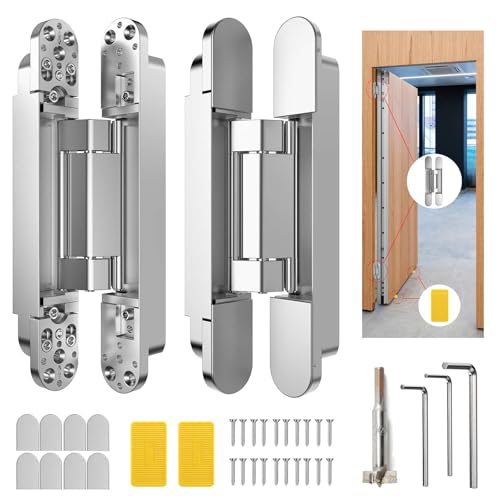9.7" Hidden Door Hinge/Concealed Hinges,Invisible Hinges - color: silvery, size: 9.7 inches