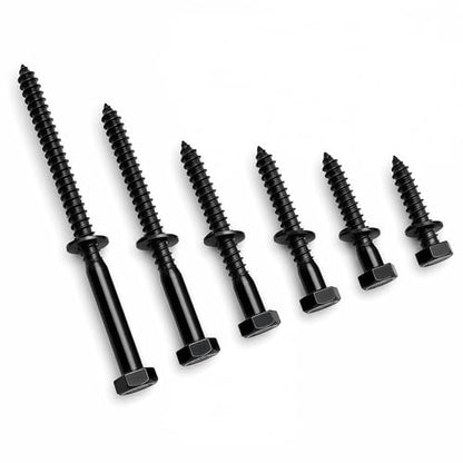 5/16" x 1-1/2" Hex Head Lag Screws (15 Pcs) with Washers – Heavy Duty Black Oxide 304 Stainless Steel Bolts 18-8, Wood, Roofing & Construction (Partial Thread) - size: 5/16"x1-1/2"