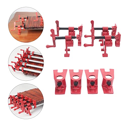 3/4" Wood Gluing Pipe Clamp Set, 4 Pack Heavy Duty Cast Iron Quick Release Bar Clamps with Support Feet, for Woodworking,Lumber Stores, Fabricators, Repair Shops